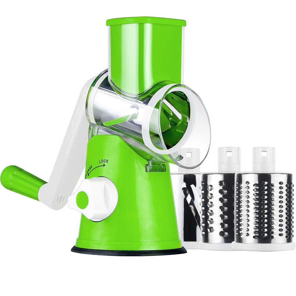 3-in-1 Rotary Food Slicer Chopper Cheese Grater Fruit Vegetable Shredder Cutter 3-in-1 Rotary Food Slicer Chopper Cheese Grater Fruit Vegetable Shredder Cutter